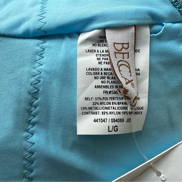 New BECCA Women’s Joshua Tree One Piece Swimsuit Plunge Neck Corset Size Large - Picture 7 of 9